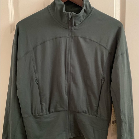 Sweaty Betty Super Soft Zip Up Bomber - NWT - Medium - Trek Green - Picture 4 of 13